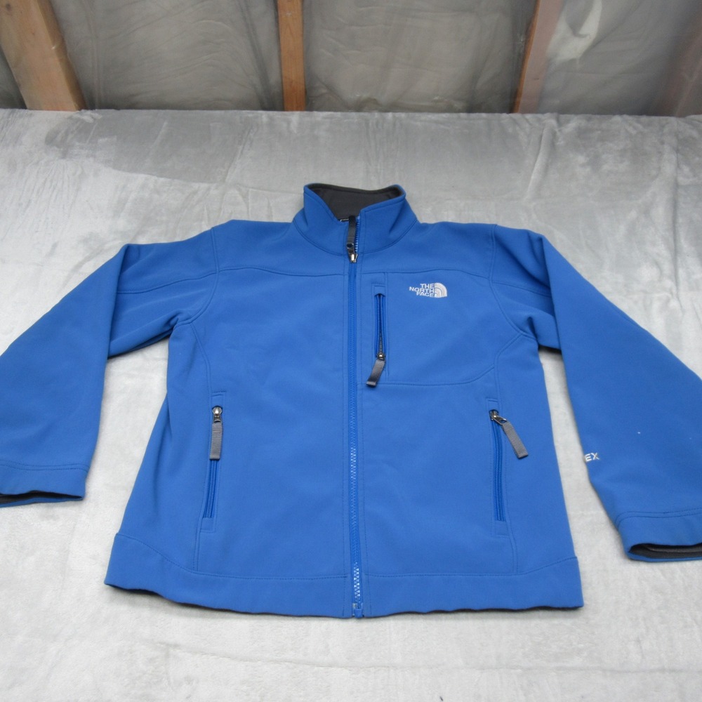 North Face Jacket Youth Medium Blue Apex Bionic Softshell Full Zip Windproof‎